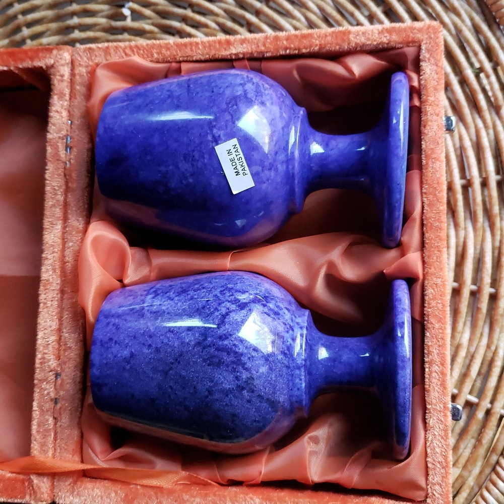 Lapis Lazuli Goblets pair 8oz